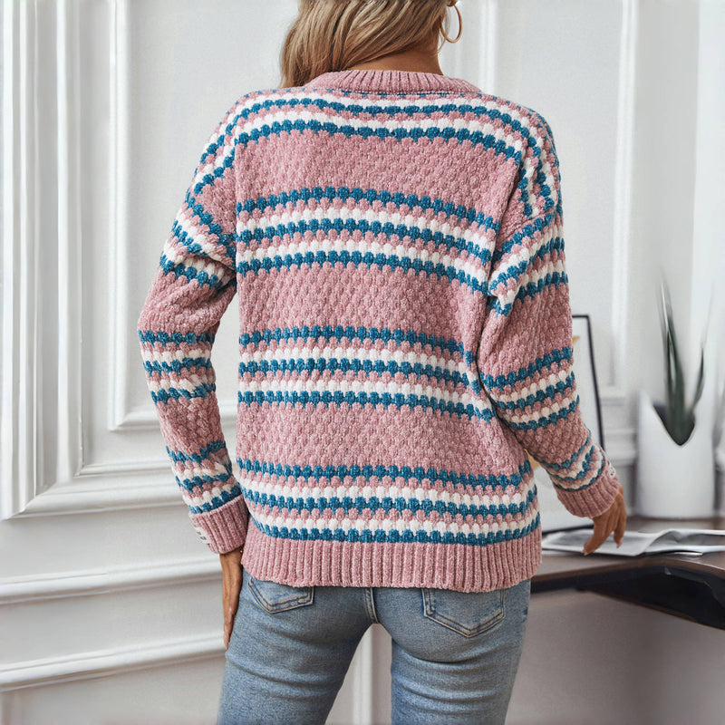 Maglione casual a righe
